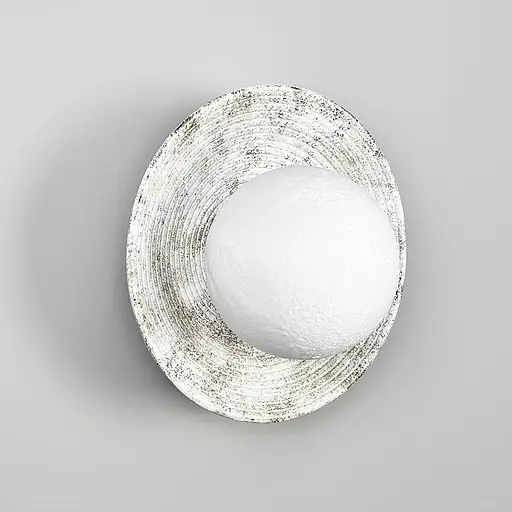 Гіпсовий світильник із білим текстурним плафоном Ø 24 см Арт. WCO19-260 Line F - фото 3