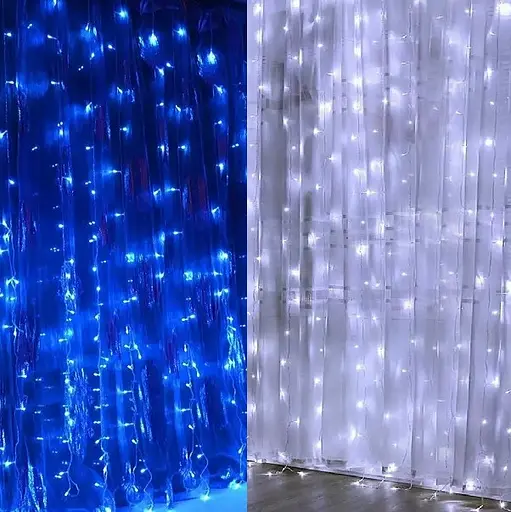 Гірлянда Водоспад вулична 3х2м 560 ламп (Синій, білий, мікс)