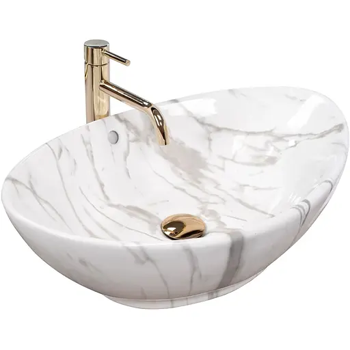 Умивальник Rea Wendy marmo накладний REA-U5053, Білий - фото 1