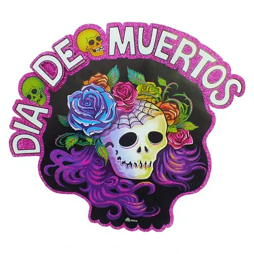 Декор бумажный Череп с розой - фото 1