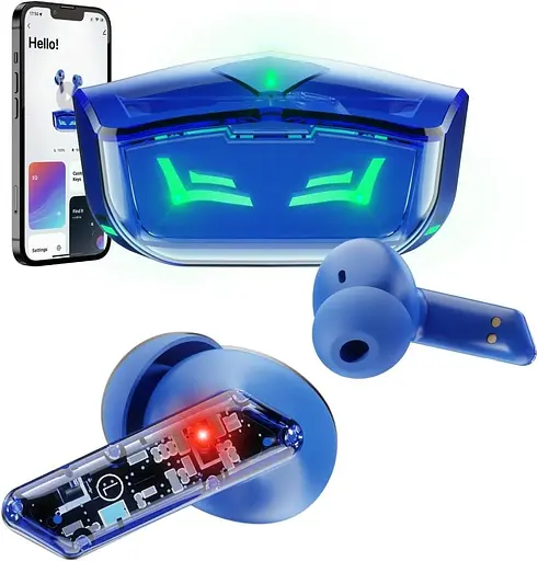 Бездротові ігрові навушники X8 з шумоподавленням синій - фото 7