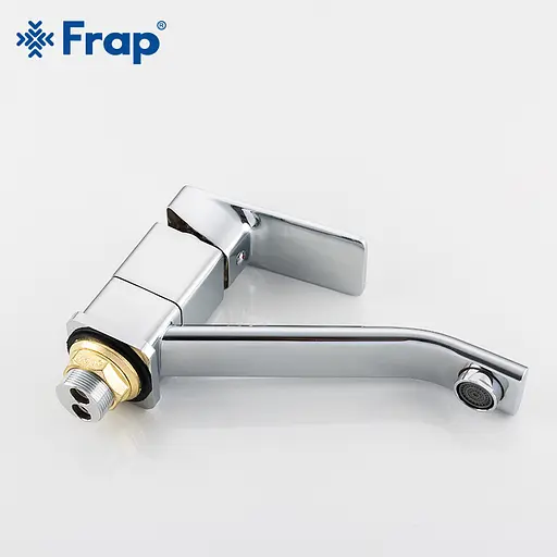 F4546 Змішувач для кухні короткий гусак гайка Ø35 Frap 1/10 Хром - фото 5