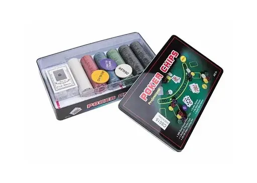 Настільна гра International Toys Trading LTD Покерний набір 300 фішок без номіналу + сукно (бляшана коробка) (IG-3007) - фото 3