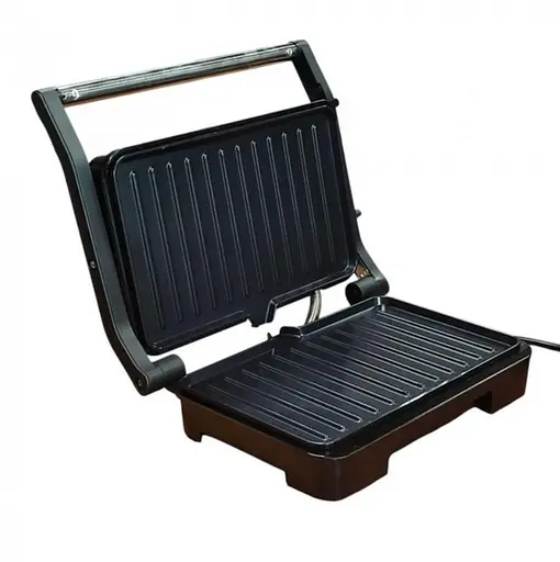 Гриль контактный прижимной Domotec MS-240 домашний с антипригарным покрытием 1000 Вт Серебряный - фото 2