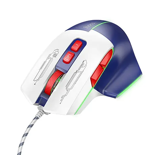 Ігрова миша Hoco GM31 з підсвічуванням білий синій - фото 2