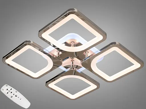 Світлодіодна люстра смарт світильник з пультом, хром, 80 Вт - фото 1