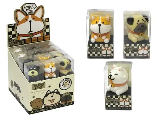 Ластик Собачка, 3 шт. (В асортименті)