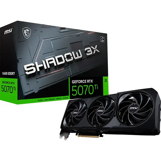 Відеокарта MSI GeForce RTX 5070 Ti 16G SHADOW 3X (G507T-16S3) EU [142504]