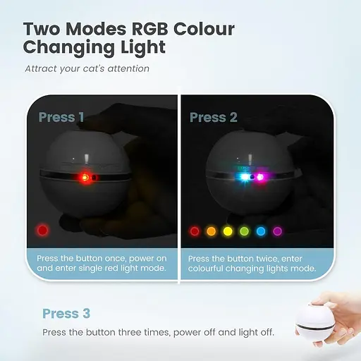 IOKHEIRA Cat Ball інтерактивні іграшки для кішок, що живуть у приміщенні, Wicked Ball іграшки для кошенят з дзвіночком - фото 5