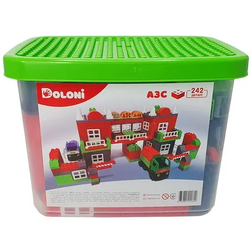 Конструктор АЗС Doloni 013888/07 в пластиковому боксі 242 деталі - фото 1