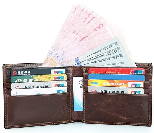 Мужской кожаный кошелек Vintage 11.5x9.5 см acs0015359 - фото 7