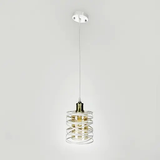 Підвіс у білому корпусі з янтарним плафоном 16х16 см | Арт. 12333/1 WT+AM | Line F - фото 5