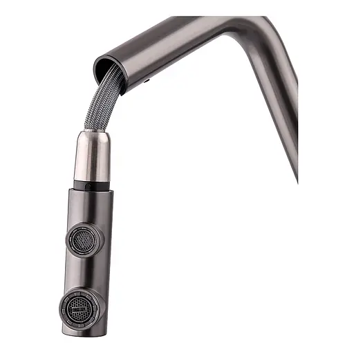 Змішувач для кухні на дві води з висувним виливом Zerix LUX-024 graphite ZX5557 Графіт - фото 3