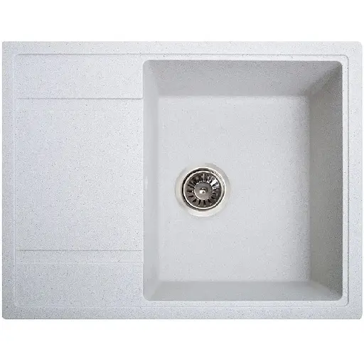 Гранитная кухонная мойка Romzha Jorum 65 Biela (101) с крылом - фото 1