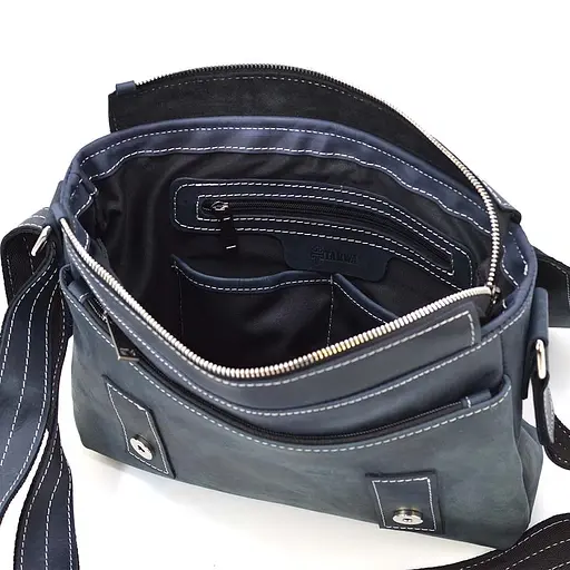 Чоловіча шкіряна сумка через плече TARWA 31х7х23 см sum0025773 - фото 5