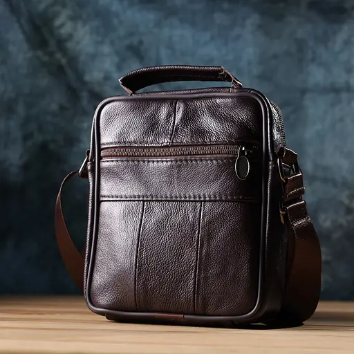 Невелика вертикальна сумка з ручкою для чоловіків із натуральної шкіри Vintage 17х19,5х7 см sum0027475 - фото 20