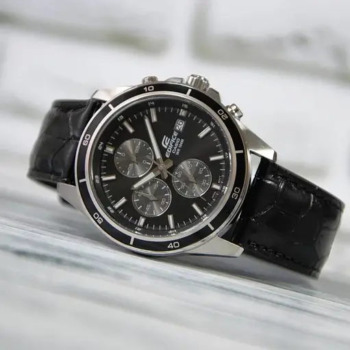 Часы наручные Casio Edifice EFR-526L-1AVUEF для мужчин на кожаном ремешке - фото 4