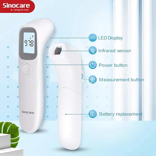 Термометр для чола Sinocare No-Touch для дорослих та дітей, цифровий - фото 2