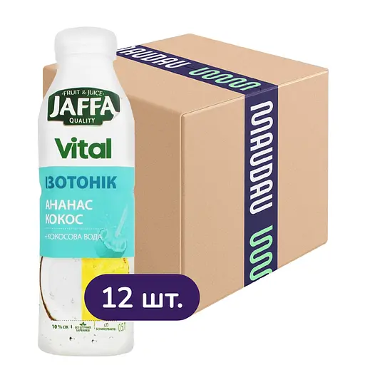 Упаковка сокового напитка Jaffa Vital Isotonic Ананас-Кокос 6 л (0.5 л х 12 шт.)