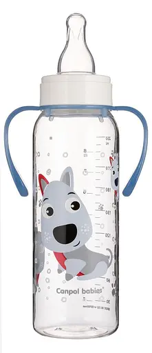 Бутылка с узким отверстием 250 мл с рисунком и ручкой "BPA FREE" коллекция "Цветовая ферма" Синяя - фото 2