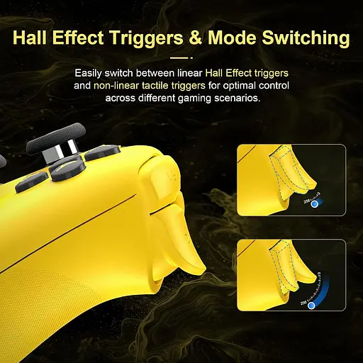 Геймпад 8BitDo Ultimate 2 Bluetooth Switch, Switch 2, ПК з Windows, TMR, Еффект Холла Жовтий - фото 3