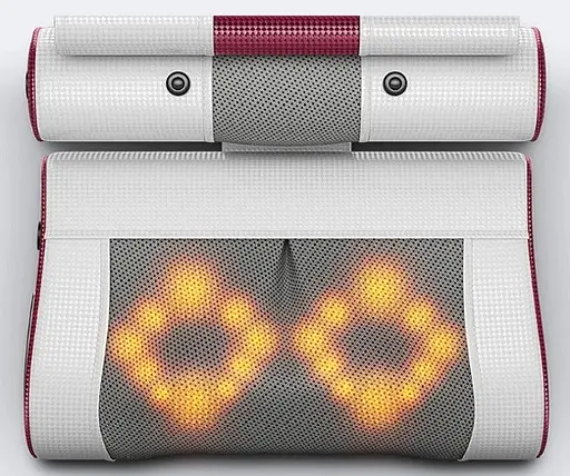 Роликовая массажная подушка Paradise G-23 (прогрев, ароматизация) Бело-красный