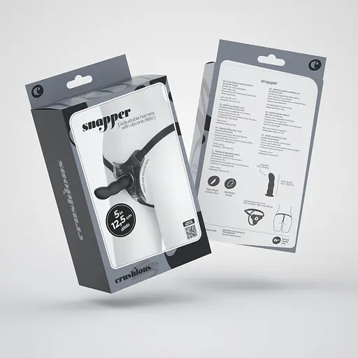 Страпон Crushious Snapper 12.5 см (чорний) - фото 17