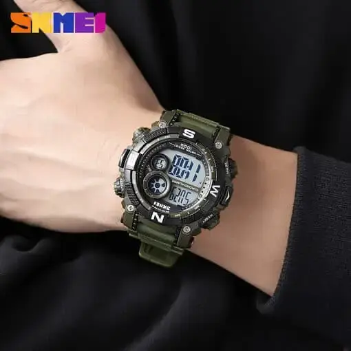 Чоловічий наручний кварцовий годинник Skmei 1887 (Зелений) - фото 6