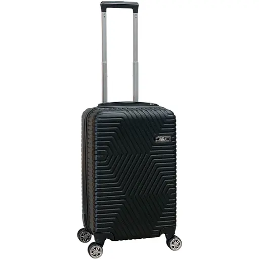 Чемодан Маленький (S) Поликарбонат На 4-х Двойных Колесах 50л POLO ПК001-S Черный