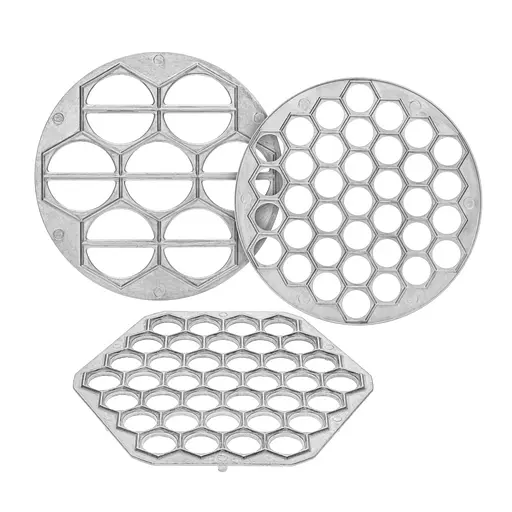 Комплект з 3 форм для ліплення пельменів та вареників: кругла, шестикутна пельменниця та форма для вареників, ХЕАЗ 83593 - фото 1