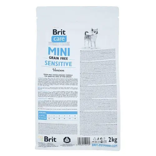 Сухой корм Brit Care GF Mini Sensitive для собак миниатюрных пород с чувствительным пищеварением, с олениной, 2 кг - фото 3