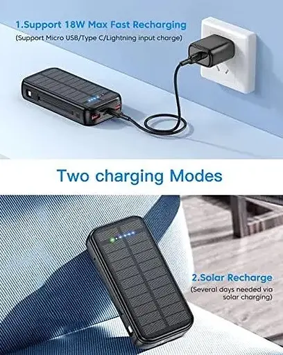 Портативна батарея Anyzoo Power Bank 30000mAh 20W AN-YD03 Сонячний зарядний пристрій - фото 5