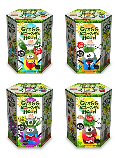 Набір креативної творчості Grass Monsters Head, російською, Danko Toys - фото 2