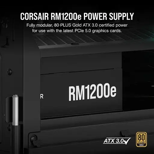 Блок живлення Corsair RM1200e PCIE5 1200W ATX 3.1 80+ Gold (CP-9020258-EU) - фото 4