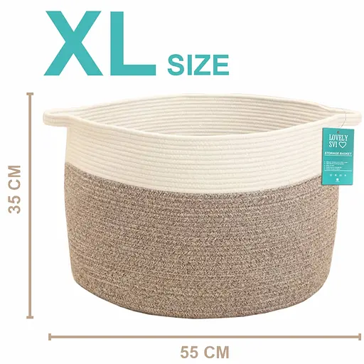 Корзина Органайзер Lovely Svi для зберігання білизни та іграшок 55×35 см світло-коричневий (12032024) - фото 3