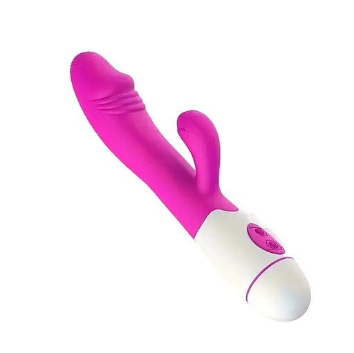 Багатофункціональний вібратор-кролик, стимулятор точки G і клітора, з проникненням і масажем. Рожевий