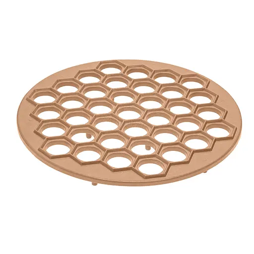 Пластикова пельменниця (форма для приготування пельменів) Ø26 см Жовтогарячий, Kitchette Помаранчевий 86637 - фото 2