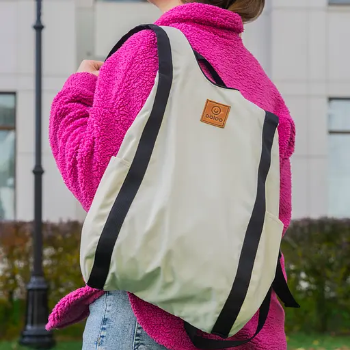 Рюкзак-антивор OOLOO Капля 45х27х14 см, кремовый 2710 - фото 7