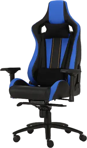 Геймерское кресло GT Racer черное с синим (X-0715 Black/Blue) - фото 3