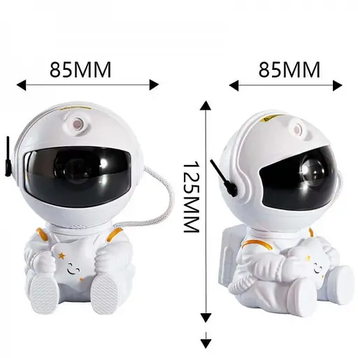 Космонавт ночник-проектор Brille с эффектом звездного неба, белый цвет - фото 2