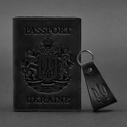 Подарочный набор кожаных аксессуаров с украинской символикой. - фото 5