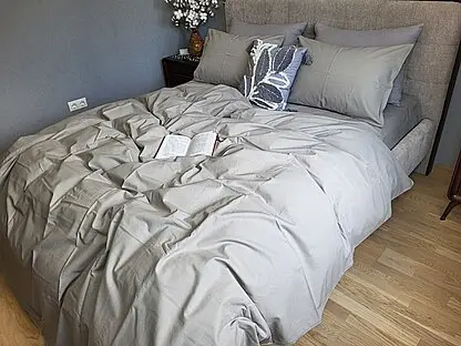 Комплект постельного белья бязь PREMIUM серый - двухспальный - фото 2