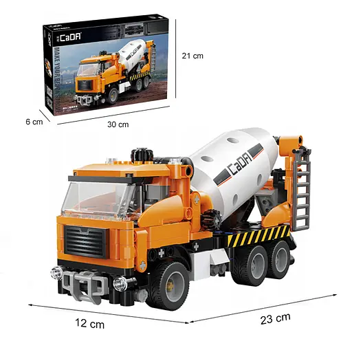 Конструктор машинка CADA  БЕТОНОЗМІШУВАЧ  техніка для будування 368 деталей  - фото 3