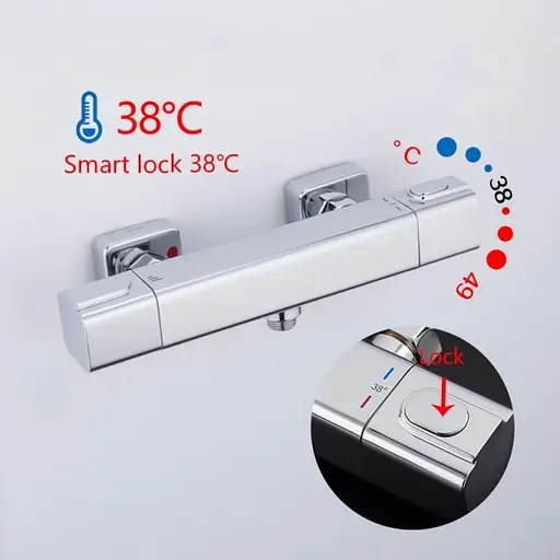 G2091 Змішувач для душу з термостатом хром Gappo 1/8 Хром - фото 3