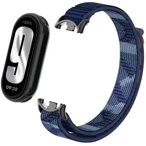 Ремінець Amazfeel для фітнес-браслета Mi Band 8 та 9 нейлоновий синій камуфляжний