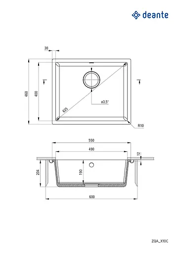 Мойка кухонная Deante Corda ZQA_G10C - фото 2