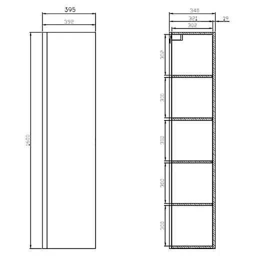 Пенал у ванну з дзеркалом Cersanit Moduo підвісний 40 см Білий S929-020 30412 - фото 2