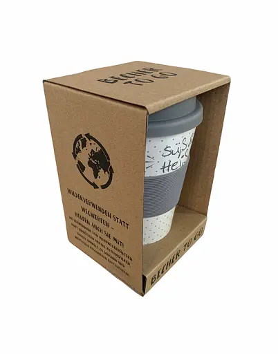 Эко-кружка термокружка Becher to go для кофе и чая из волокон бамбука 350 мл - фото 2