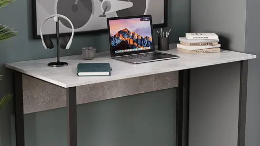 Стіл письмовий Курт Ferrum-decor 75x140x70 Чорний метал ДСП Бетон 16 мм (FRD-106645) - фото 3