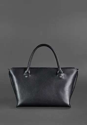 Жіноча шкіряна сумка Midi чорна - фото 4